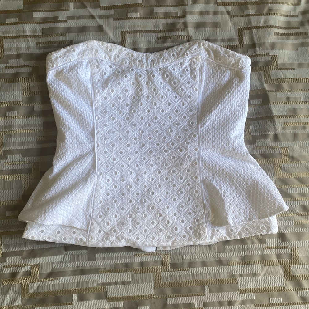 White House Black Market Eyelet Bustier Top